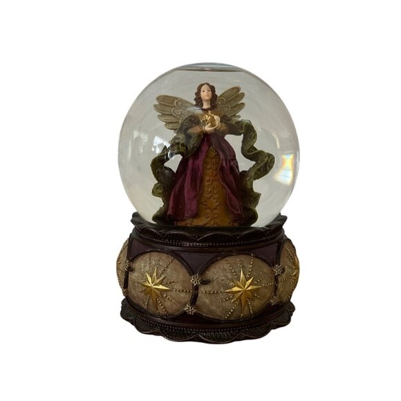 San Francisco Music Box Angel w Star Roses Water Snow Globe The First Noel VIDEO - Picture 1 of 9